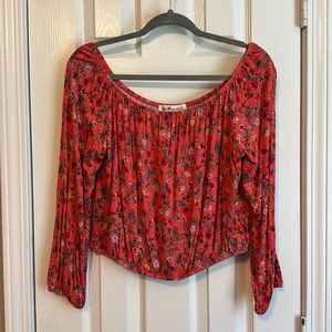 H+M Coachella Off the Shoulder Floral Crop Top